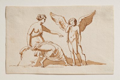 Cupido si lamenta con Venere per una puntura d